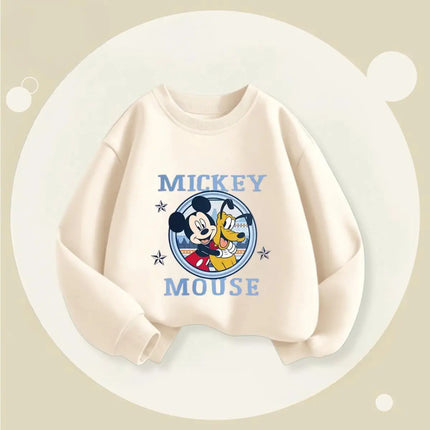 Fashion Simple Kids Long Sleeved Tops Baby Boy's Sweatshirts Printed Mickey Hoodie O-neck Pullover Casual Children's Clothes Top