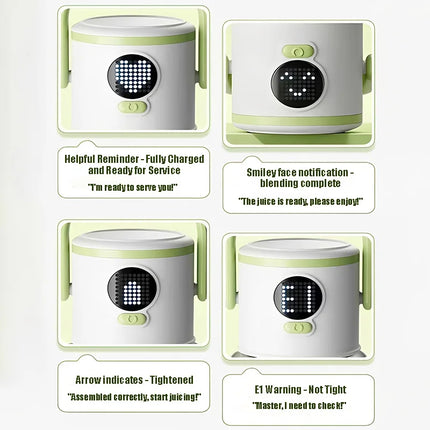 Mi Emoticon Display Electric Juicer 12 Blades 1000ml For Portable Juicer Mixer Usb Charge Fresh Fruit Juice Blender Smoothie