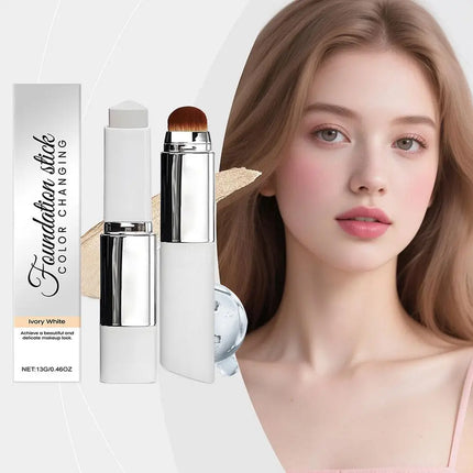 2-in-1 Color-Changing Foundation Stick - Lightweight Hydrating Brightening Matte Moisturizing Foundation Concealer Makeup