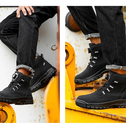 Waterproof Safety Boots Men Indestructible Steel Toe Work Boots Anti-smash Stab-resistant Safety Shoes Biker Botas Para Hombre