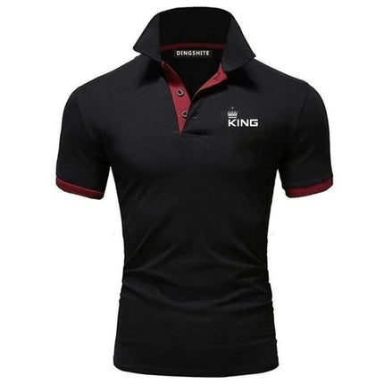 Summer new fashionable men's contrasting polo shirt, breathable short-sleeved casual men's lapel top