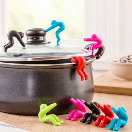 2Pcs Silicone Pot Lid Lifter Anti-overflow Kitchen Pot Cover Holder Heat Resistant Cooking Gadget