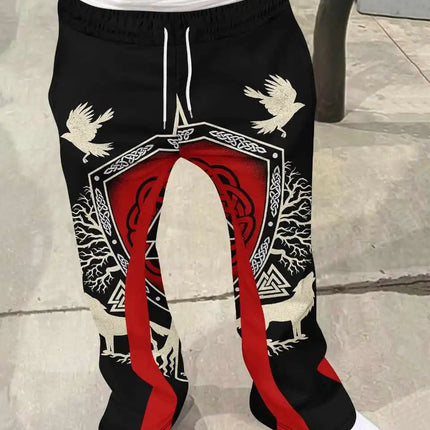 Y2k Flared Pants Men Loose 3D Print Trousers Casual Sweatpants Mid Waist Sporty Female Clothes Streetwear Hip Hop Vintage Pants