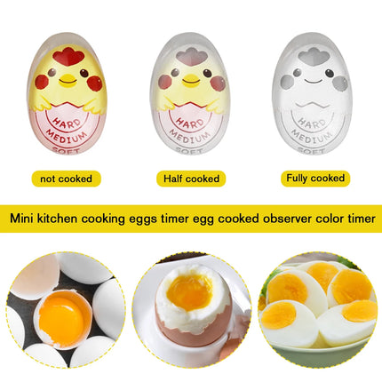 Color Changing Plastic Boiled Egg Alarm Cute Boiled Egg Timer Mini Egg Boiling Timer Egg Cooking Tools Kitchen Gadgets