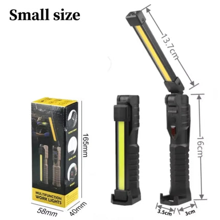 Folding COB Work Light LED Flashlight with Built-in Battery Lamp Torch Emergency Car repair Lamp Red SOS Strobe Camping lantern