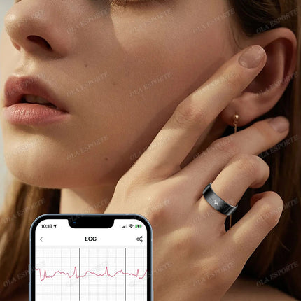 New ECG Monitor Smart Ring 2025 Heart Rate Blood Oxygen Health Monitoring Multi-sport Mode Temperature 3ATM Waterproof Smartring