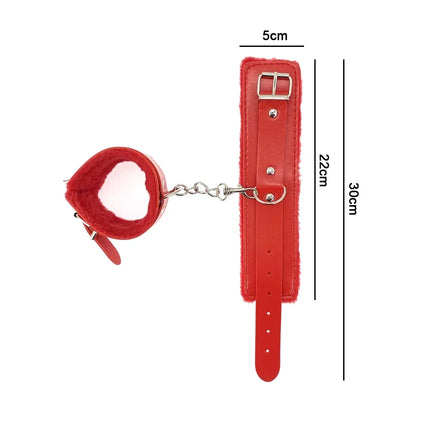 1 Pair Sexy Hand Wrap PU Leather Plush Handcuff role play Bdsm Bondage Slave Game Sex Toys for Couple Erotic Soft Handcuff
