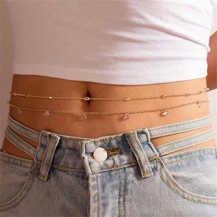 Fashion Boho Gold-plate Multilevel Star Moon Butterfly Snake Pendant Long Waist Chain For Women Beach Sexy Body Chains Jewelry