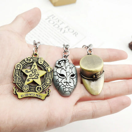 Anime JoJo Bizarre Adventure Keychains Killer Queen Higashikata Josuke Bow Arrow Pendant Keyring For Women Men Car Accessories
