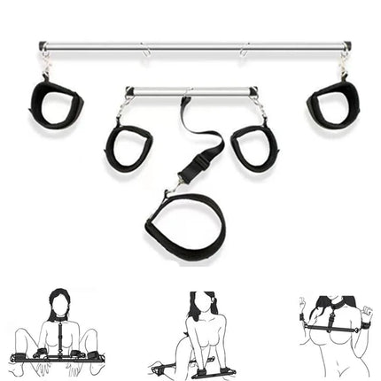 SM Bar Spreader Sex Toy BDSM Handcuff Restraint Leg Cuffs Neck Collar Leash Open Thigh Sextoy Kits Adult Couple Erotic Game Tool