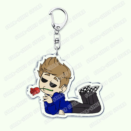 Cartoon Anime Eddsworld Tord Keychain Accessories Bag Comic Ringo Edds Meme Keyrings Jewelry Fans Friends Birthdays Gifts