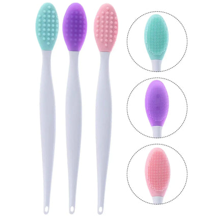 Wholesale 4pcs New Fashion Design Nose Double-Sided Tool Silicone Lip Scrub Exfoliator Brush  make up brushes  makeup brush set