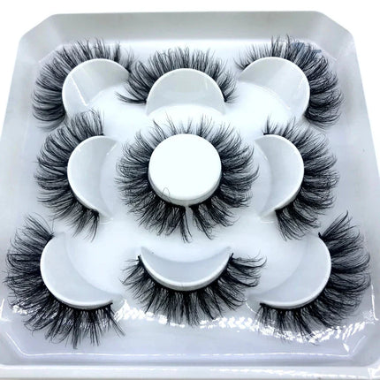 AMSDCN New 5-Pair 8-25mm Natural 3D Mink Eyelash Extension Eyelash Maquiagem