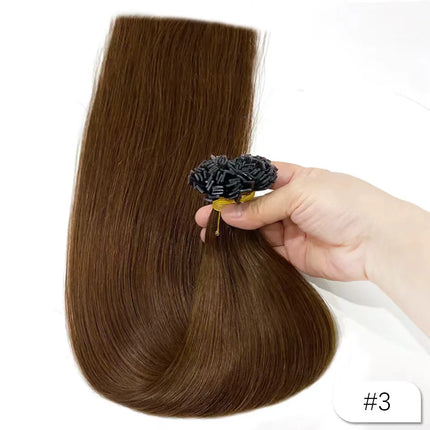 100% Human Hair for Women Straight Keratin Flat Tip Capsule High Quality Flat Tip Hair Extension Human Hair Natural 613# Ombre