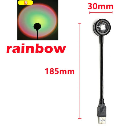 USB Sunset Lamp LED Rainbow Neon Night Light Projector Photography Wall Atmosphere sense Lighting For Bedroom Decoration Lamp