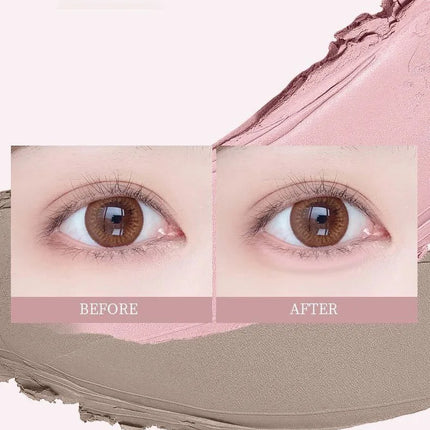 Double Ended Lying Silkworm Pencil 2 in1 Highlighter Nude Lower Eyelid Contour Aegyo-sal Eyeliner Makeup Stick with Detail Brush