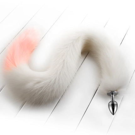 78cm Red Long Fox Tail Anal Plug Metal Butt Plug Prostate Massager Erotic Cosplay Accessories Adult Novelty Sex Toys For Couples