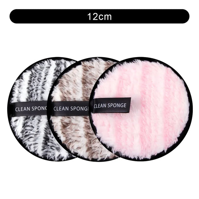3Pcs Reusable Make Up Remover Pads Cotton Wipes Face Cleansing Sponge Cosmetics Microfiber Washable MakeUp Towel Skin Care Tools