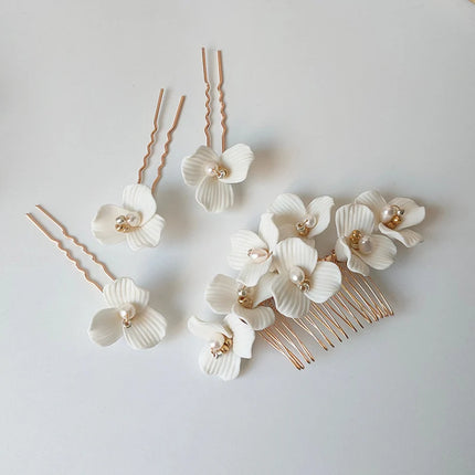 Fairy Flower Wedding Hair Accessories Jewelry Bridal Headpiece Hair Comb Women Head Ornaments