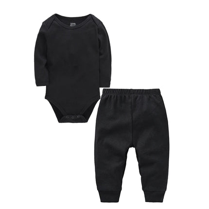 2/3 Pcs/set Baby Clothing Set 100% Cotton Plain Baby Romper+Pant Newborn Bodysuit Trousers Blank Legging Kids Clothes For 0-12M