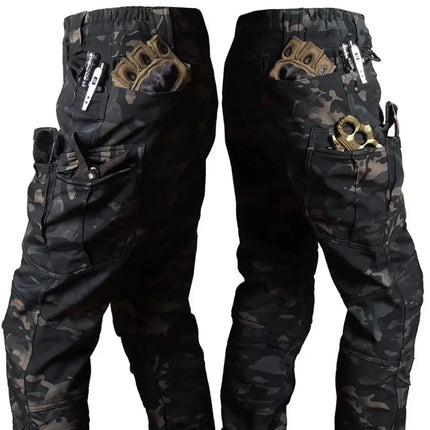 Winter Tactical Pants Men Shark Skin Soft Shell Cargo Trousers Outdoor Multi-pocket Windproof Waterproof Combat Pant S-4XL