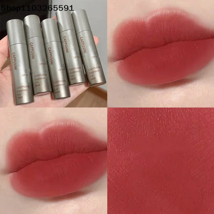 Cappuvini Mini Silver Tube Matte Velvet Lip Gloss – Waterproof, Non-Stick, Smudge-Proof, Long-Lasting Liquid Lipstick