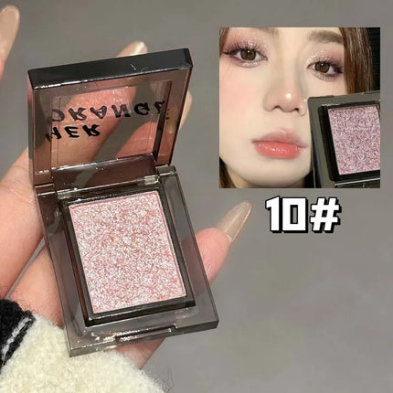 Smoky Blue-gray Eye Shadow Palette Sweet Cool Single Color Mini Eyeshadow Palette Pearl Matte Shimmer Brightening Eyes Makeup