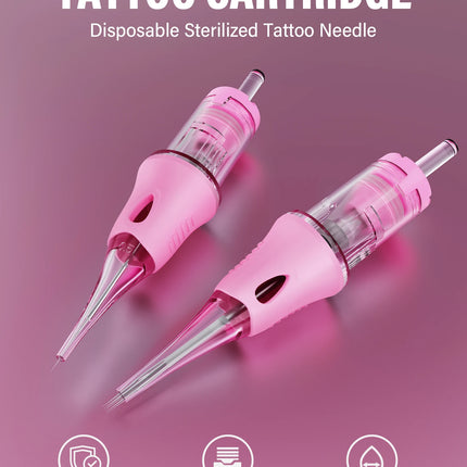 FAMISOO 10PCS Tattoo Cartridge Needles Professional RL Tattoo Cartridge Needle for Eyebrows Lip Permanent Makeup Tattoo Supplies