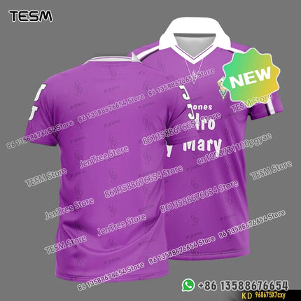 TESM Summer POLO Shirt Men Summer Sports V-neck T-shirt Street Trendy Short Sleeve 3D HD Print T-shirt