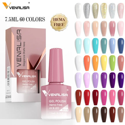 7.5ml Venalisa TPO FREE HEMA FREE Gorgeous Color Nail Gel Polish Long Wear Soak Off UV LED Gel Varnish Nail Manicure Gel Varnish