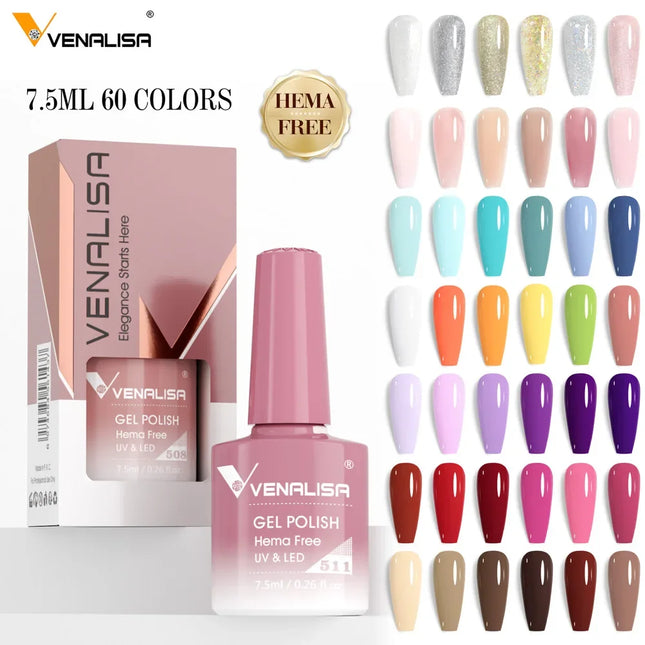 7.5ml Venalisa TPO FREE HEMA FREE Gorgeous Color Nail Gel Polish Long Wear Soak Off UV LED Gel Varnish Nail Manicure Gel Varnish