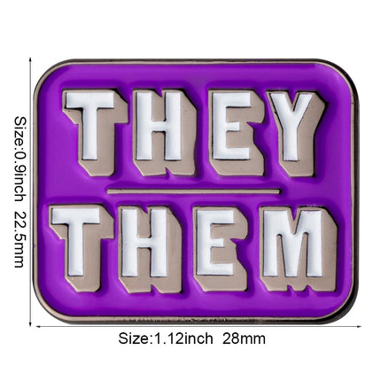 Pronouns Enamel Pins THEY THEM  SHE HER HE HIM Lapel Pins Badges Brooches