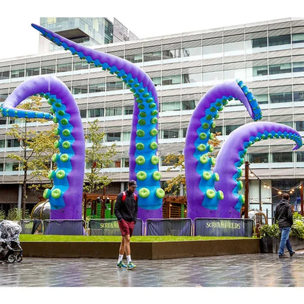Halloween Inflatable Octopus Tentacle Giant Purple Tentacle With Blower LED For Outdoor Events Commercial Stage Roof Party