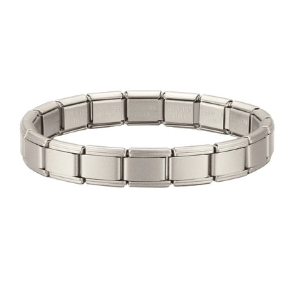 Wholesale High Quality Couple's Y2K Jewelry DIY 9MM Width Italian Elastic Bracelet Solid Color Stainless Steel Fashion Bangle