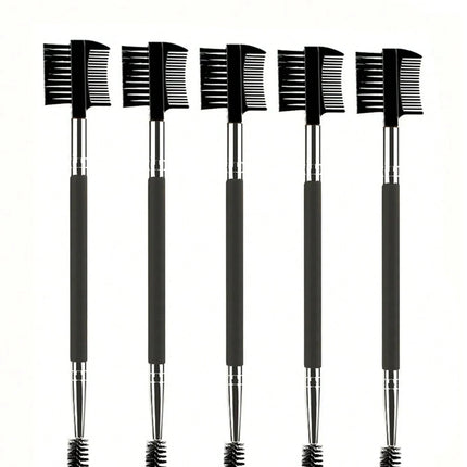 1/2/5PCS 3 Head Eyebrow Eyelash Shaper Double Head Brush Makeup Grooming Tool Cosmetic With 3 Different Spoolie Brushes
