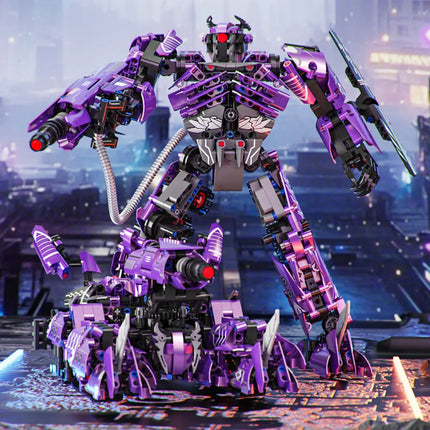MOC Transformable Shockwave 2-in-1 Mecha Model Compatible with Mini Building Blocks STEM Educational Bricks Toys Gift for Boys