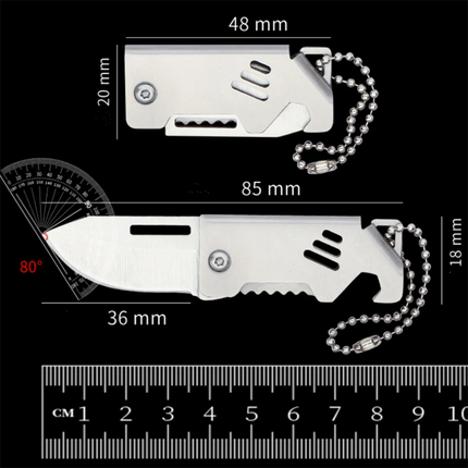 New Outdoor Folding Pocket Knife Keychain D2 Steel Sharp Cutting Camping Survival Tool Bottle Opener Portable Key Chain Pendant