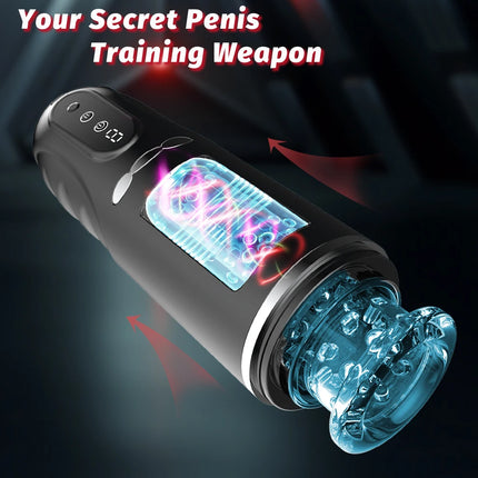 Automatic Masturbator for Men Sucking Vibrating Real Pussy Blowjob Machine Male Sex Toy Men Masturbation Cup Adult Goods for Men