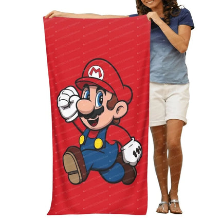 Super Mario Printed Pattern Microfiber Printed Beach Towel Yoga Beach Swimming Running Absorbent Beach Towel