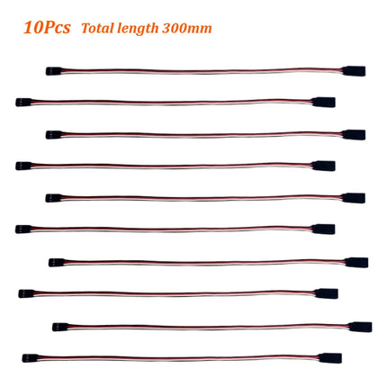 10pcs 100mm 150mm 200mm Servo Extension Cord 300mm 500mm Male to Female 10cm Servo Lead Wire For RC Futaba JR Connector