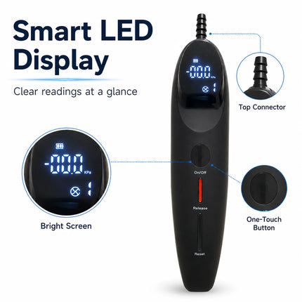 Electric Male Vacuum Pump with Digital Pressure Display, Negative Pressure Trainer Handle, Rechargeable Adult Wellness Device