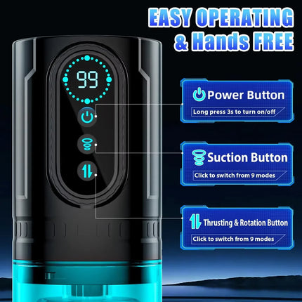Male Automatic Masturbator Cup Penis Pump 7 Thrusting Rotating Vibrating Sucking Licking Modes Pussy Blowjob Sex Toys For Men