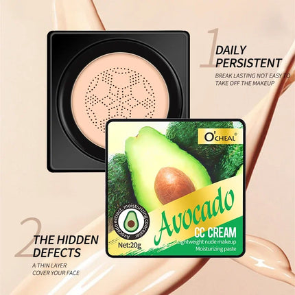 Air Cushion Foundation CC Cream Lightweight Natural Moisturizing Concealer Long Lasting Even Skin Tone Contour Makeup