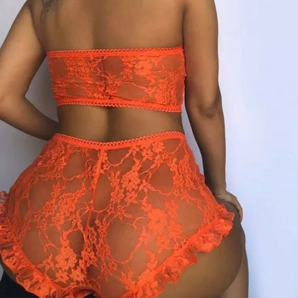 Sexy Bodysuit Lace Lingerie Women Backless V Neck Sheer Catsuit With Stockings Erotic Underwear Sex Hot Babydolls Lenceria