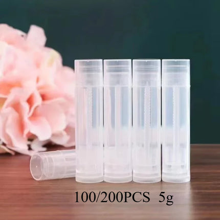 100pcs/200pcs 5g Empty Lipstick Lip Gloss Tube Bottle Cosmetic Container Wholesale Lipstick Tube Cap Lip Gloss Container DIY Set