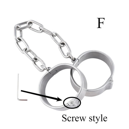 6 Types Stainless Steel Handcuff Bondage WristCuffs Slave Bondage Restraints Roleplay Lockable Adult Sex Game Toy Woman Man