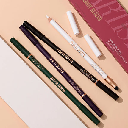 1pc Beauty Glazed Artist Velvet Lipliner Pencil With Sponge brush,Weightless Precise Liner with Super Soft Blendable Texture