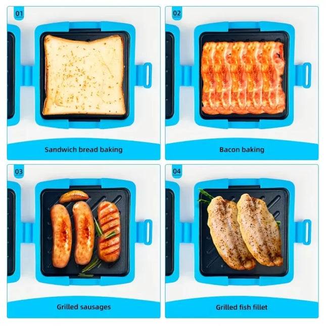 Microwave Oven Specific Quick Baking Tray, Household Microwave Toaster, Fast Heating Toast, Sandwich Crispy Baking Tray
