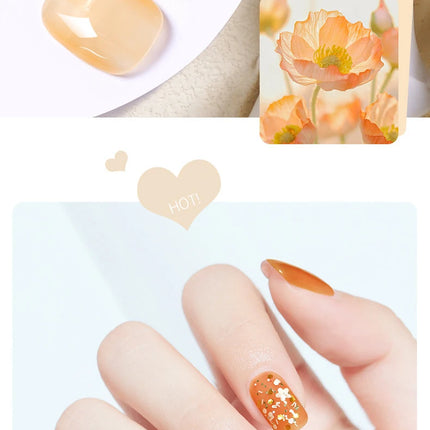 Jelly Transparent Ice Through Gel Nail Polish Pink Skin Color Semi Permanent Manicure Top Coat Soak Off UV Gel Varnish Nail Art