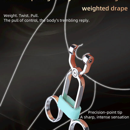 QKKQ Handheld Stainless Steel Nipple Clamp Nipples Stimulator Sexy Tools Teat Bondage For Women Couple Intimate Game BDSM Toys